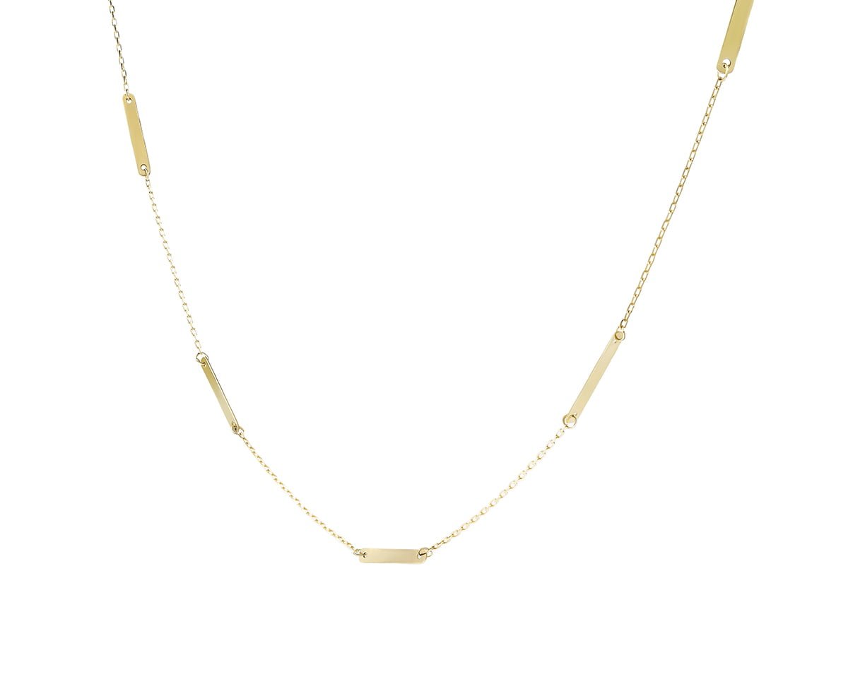 Collar 5 barras Oro Amarillo 18k Tamaño: 45 cm 1.43