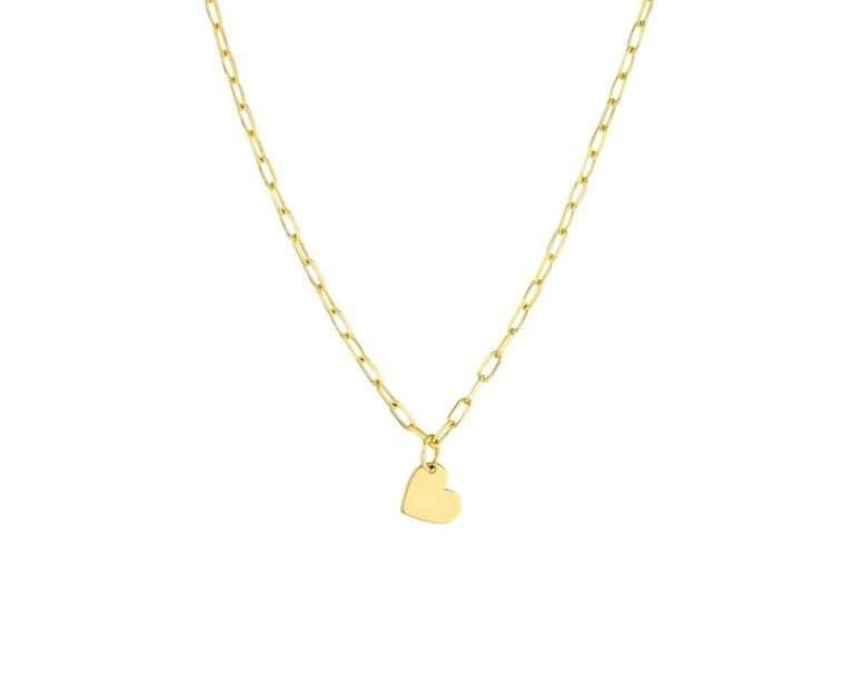 Oro Amarillo 14k Collar Tersa Heart